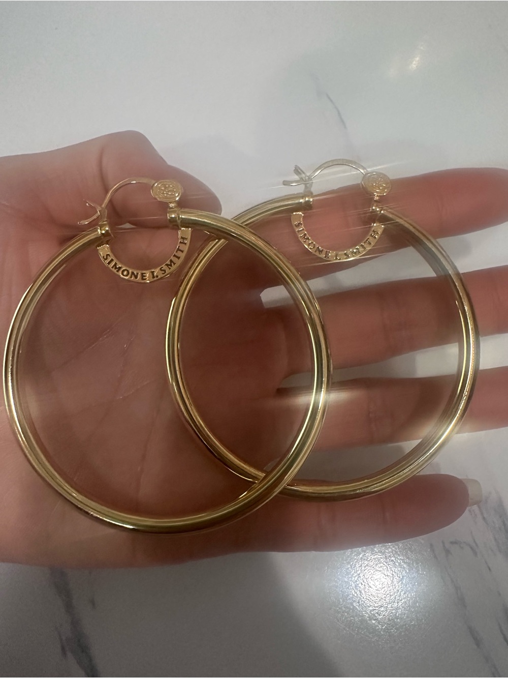 Large Gold Hoop Earrings for Women by - Picture 3 of 5